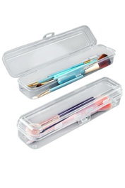 Hermia Organizador de Maquillaje Transparente de Plástico con Compartimentos, 7 x 24 x 4.5 cm